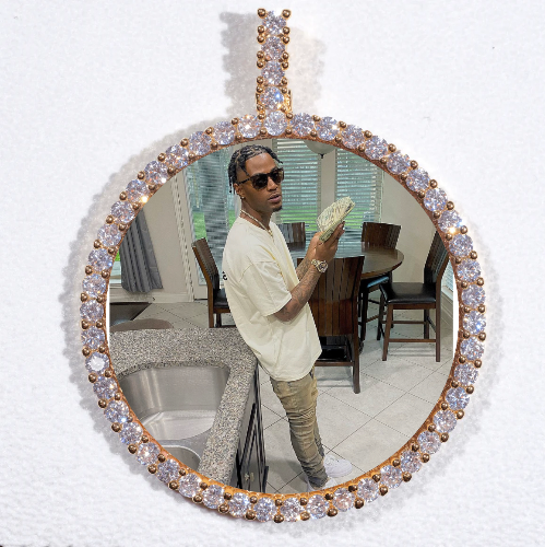 LARGE 3D CIRCLE CUSTOM PICTURE PENDANT