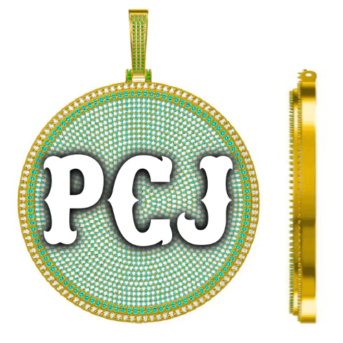 CUSTOM LETTER NECKLACE 3D BIG DISC