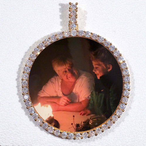 LARGE 3D CIRCLE CUSTOM PICTURE PENDANT
