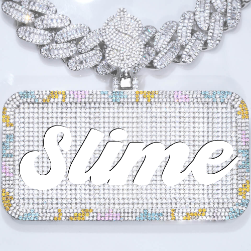 CUSTOM LETTER NECKLACE 3D COLORFUL SQUARE