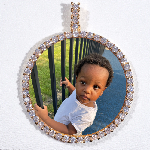 LARGE 3D CIRCLE CUSTOM PICTURE PENDANT