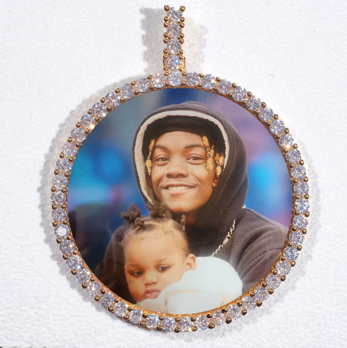 LARGE 3D CIRCLE CUSTOM PICTURE PENDANT