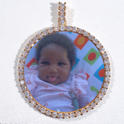 LARGE 3D CIRCLE CUSTOM PICTURE PENDANT