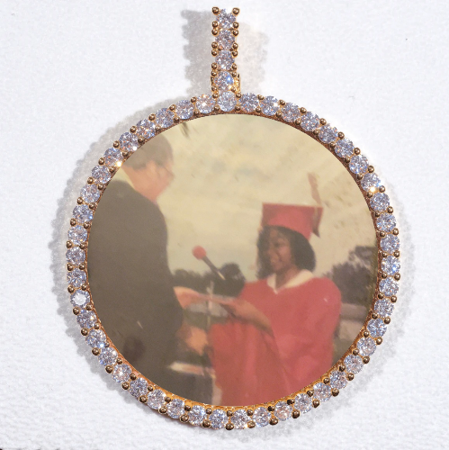 LARGE 3D CIRCLE CUSTOM PICTURE PENDANT