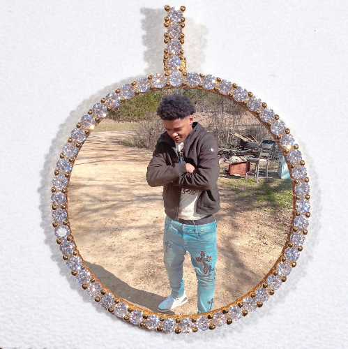 LARGE 3D CIRCLE CUSTOM PICTURE PENDANT
