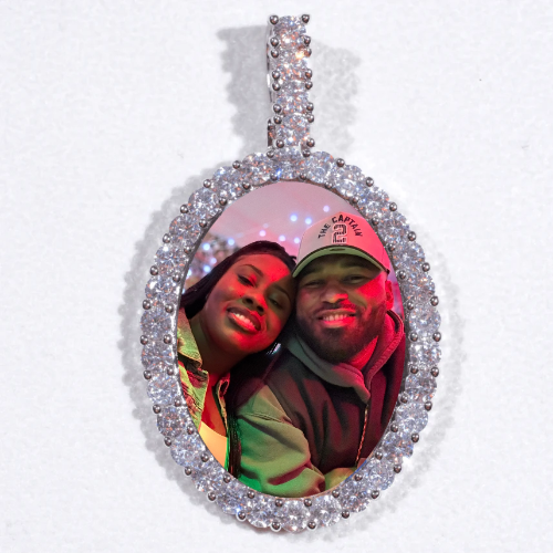 Large 3D Oval Custom Picture Pendant