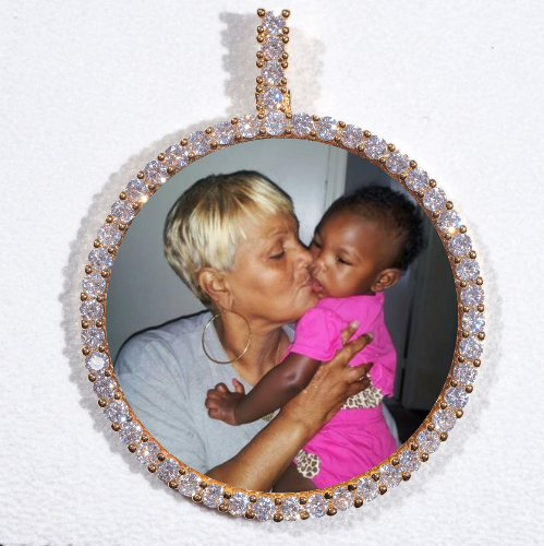 LARGE 3D CIRCLE CUSTOM PICTURE PENDANT