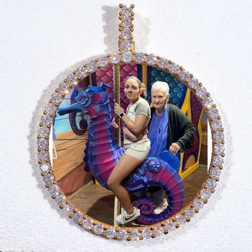 LARGE 3D CIRCLE CUSTOM PICTURE PENDANT