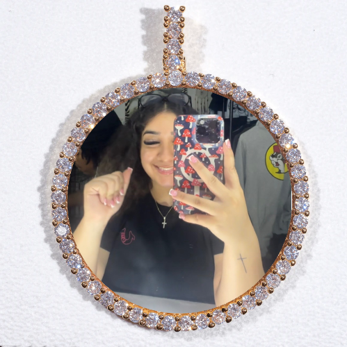 LARGE 3D CIRCLE CUSTOM PICTURE PENDANT