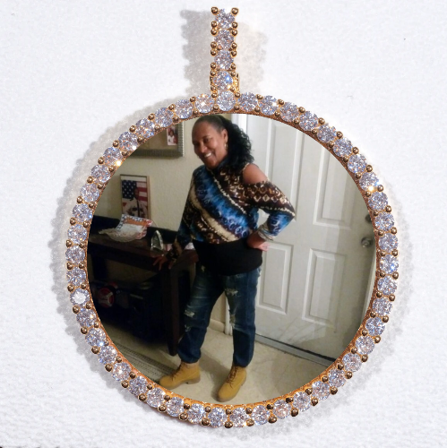 LARGE 3D CIRCLE CUSTOM PICTURE PENDANT