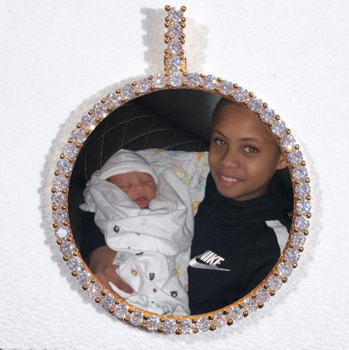 LARGE 3D CIRCLE CUSTOM PICTURE PENDANT