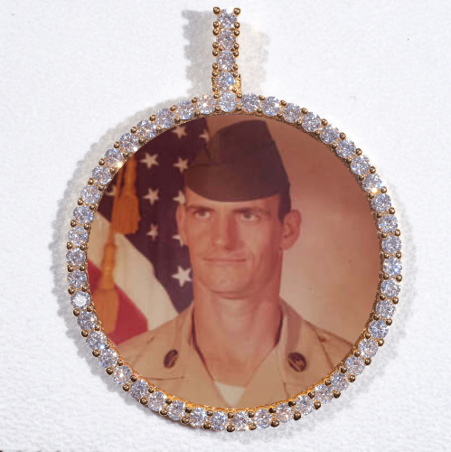 LARGE 3D CIRCLE CUSTOM PICTURE PENDANT