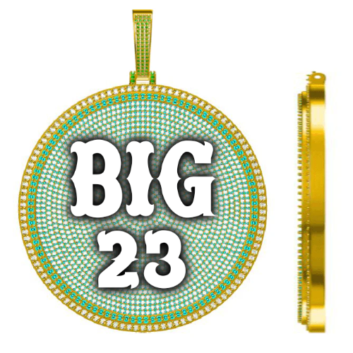 CUSTOM LETTER NECKLACE 3D BIG DISC