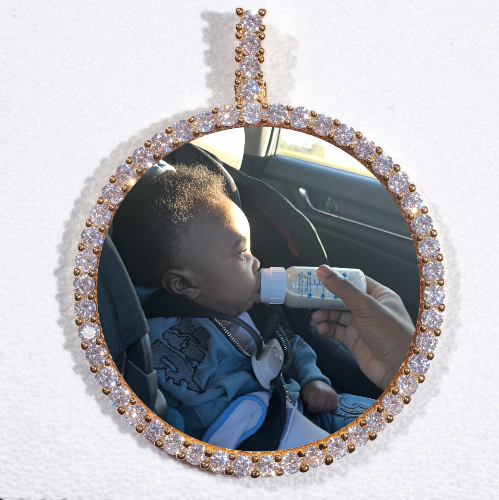 LARGE 3D CIRCLE CUSTOM PICTURE PENDANT