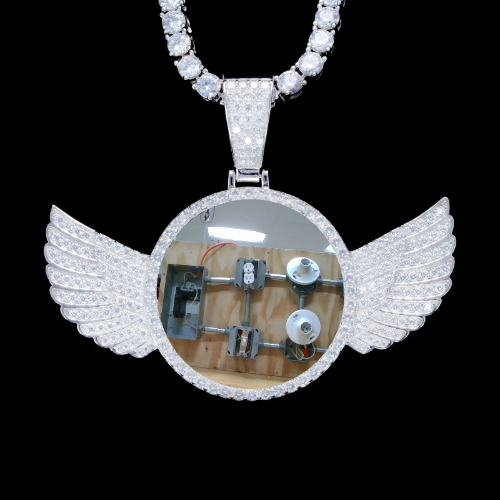 925S & VVS Moissanite 3D Wing Custom Picture Pendant