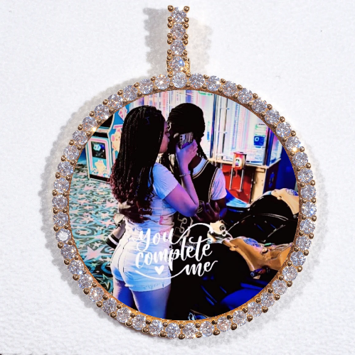 LARGE 3D CIRCLE CUSTOM PICTURE PENDANT