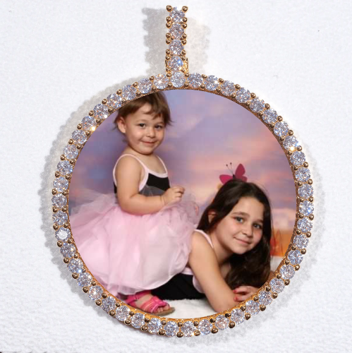 LARGE 3D CIRCLE CUSTOM PICTURE PENDANT