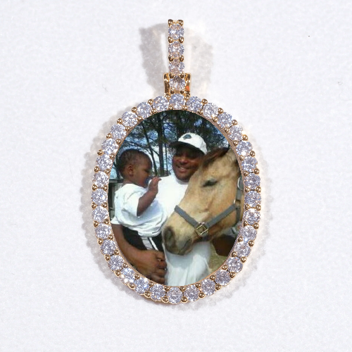 3D Oval Custom Picture Pendant