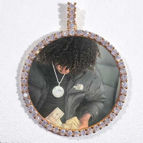 LARGE 3D CIRCLE CUSTOM PICTURE PENDANT