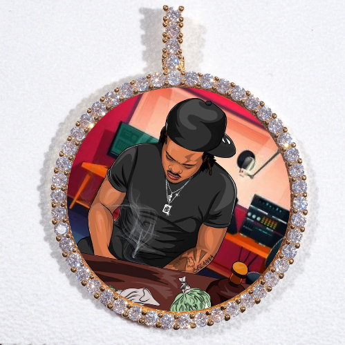 LARGE 3D CIRCLE CUSTOM PICTURE PENDANT