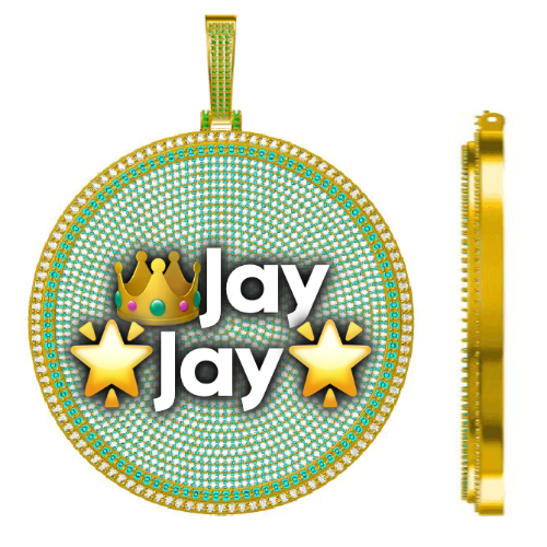 CUSTOM LETTER NECKLACE 3D BIG DISC