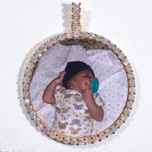 LARGE 3D CIRCLE CUSTOM PICTURE PENDANT