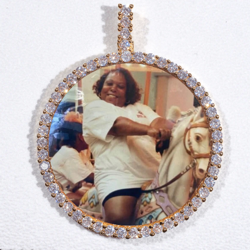 LARGE 3D CIRCLE CUSTOM PICTURE PENDANT