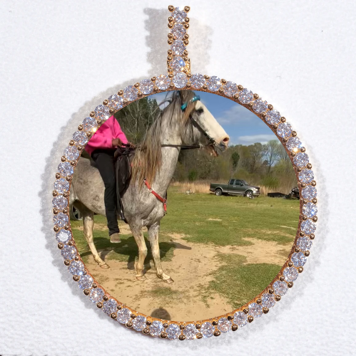 LARGE 3D CIRCLE CUSTOM PICTURE PENDANT