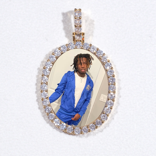 3D Oval Custom Picture Pendant