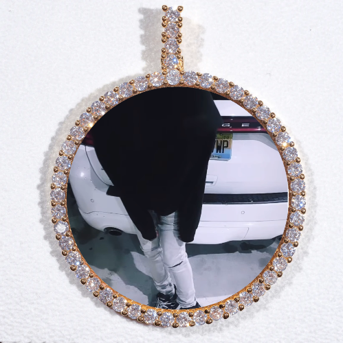 LARGE 3D CIRCLE CUSTOM PICTURE PENDANT