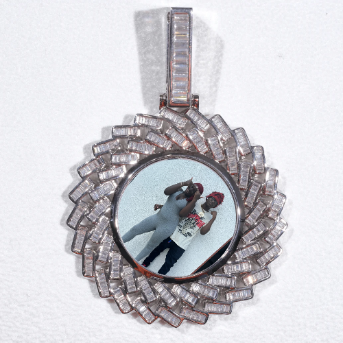 Large 3D Baguette Custom Picture Pendant
