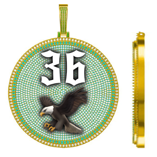 CUSTOM LETTER NECKLACE 3D BIG DISC