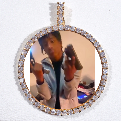 LARGE 3D CIRCLE CUSTOM PICTURE PENDANT