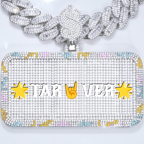 CUSTOM LETTER NECKLACE 3D COLORFUL SQUARE