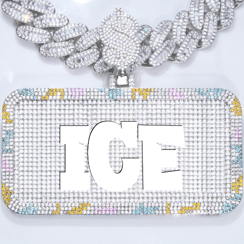 CUSTOM LETTER NECKLACE 3D COLORFUL SQUARE