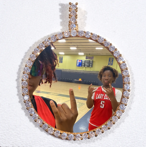 LARGE 3D CIRCLE CUSTOM PICTURE PENDANT