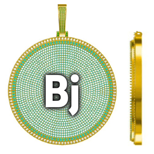CUSTOM LETTER NECKLACE 3D BIG DISC