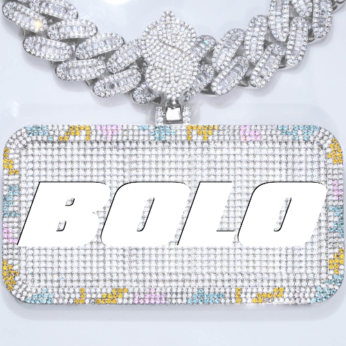CUSTOM LETTER NECKLACE 3D COLORFUL SQUARE