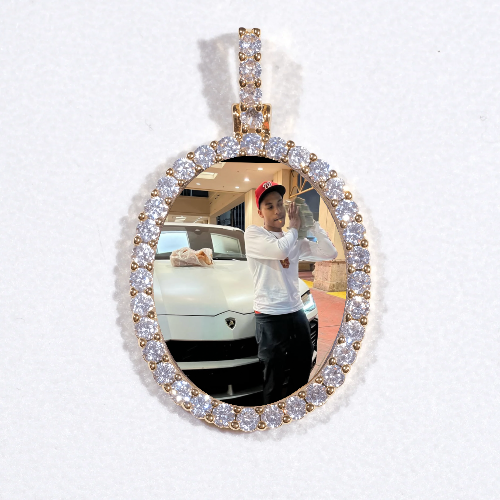 3D Oval Custom Picture Pendant