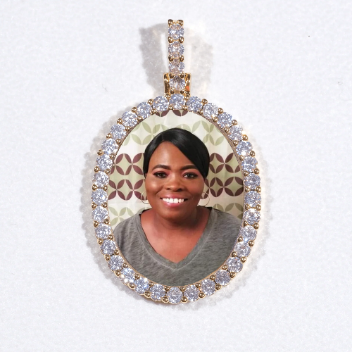 3D Oval Custom Picture Pendant
