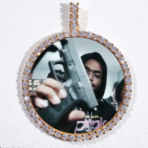 LARGE 3D CIRCLE CUSTOM PICTURE PENDANT