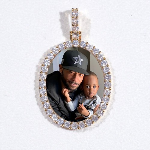 3D Oval Custom Picture Pendant