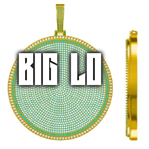 CUSTOM LETTER NECKLACE 3D BIG DISC