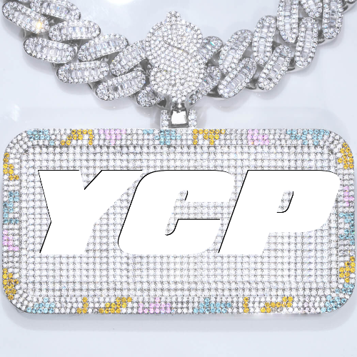 CUSTOM LETTER NECKLACE 3D COLORFUL SQUARE