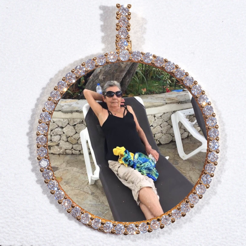 LARGE 3D CIRCLE CUSTOM PICTURE PENDANT