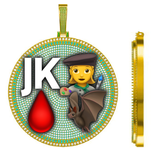 CUSTOM LETTER NECKLACE 3D BIG DISC