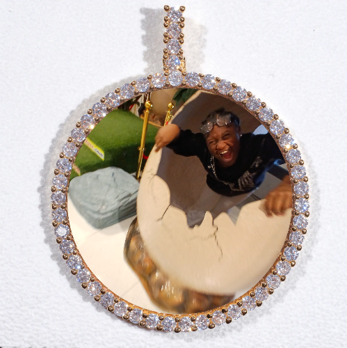 LARGE 3D CIRCLE CUSTOM PICTURE PENDANT