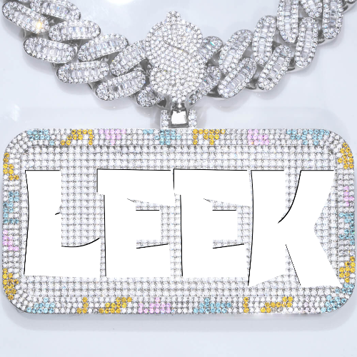 CUSTOM LETTER NECKLACE 3D COLORFUL SQUARE