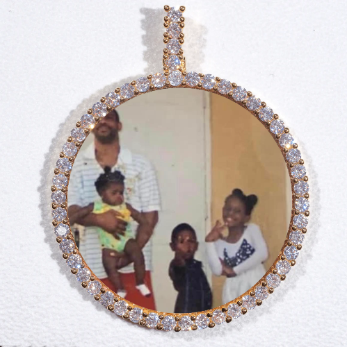 LARGE 3D CIRCLE CUSTOM PICTURE PENDANT