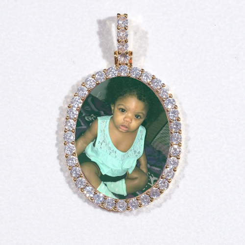 3D Oval Custom Picture Pendant